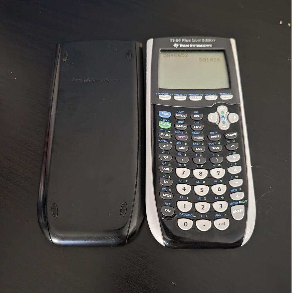 Texas Instruments TI-84 Plus Silver Edition Graphing Calculator TESTED w/ Cover